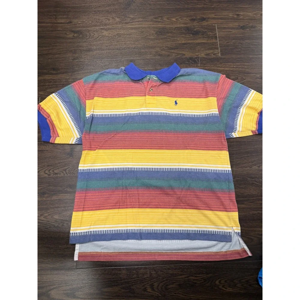 Vintage 90s Polo Ralph Lauren Soft Touch Cotton Aztec Southwestern Stripe Polo